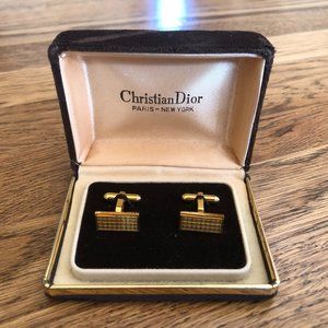Vintage Christian Dior Cufflinks Gold Plated